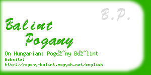 balint pogany business card